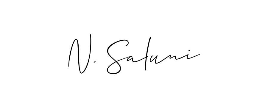 Design your own signature with our free online signature maker. With this signature software, you can create a handwritten (Allison_Script) signature for name N. Saluni. N. Saluni signature style 2 images and pictures png