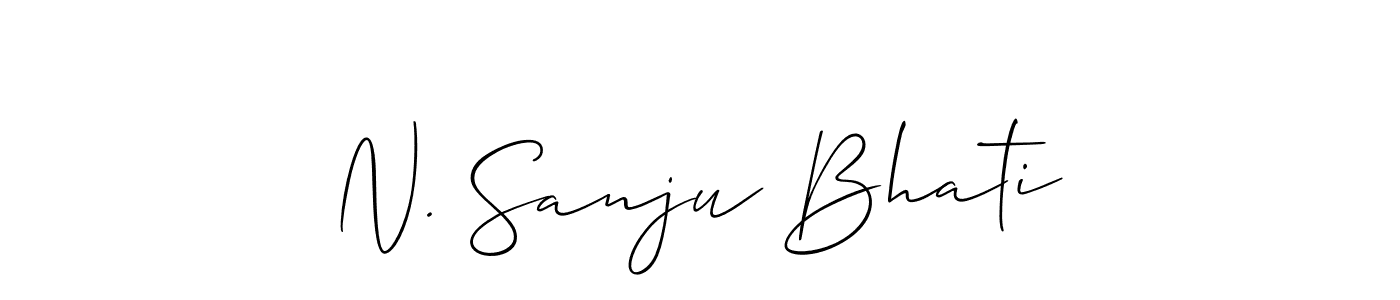 Similarly Allison_Script is the best handwritten signature design. Signature creator online .You can use it as an online autograph creator for name N. Sanju Bhati. N. Sanju Bhati signature style 2 images and pictures png