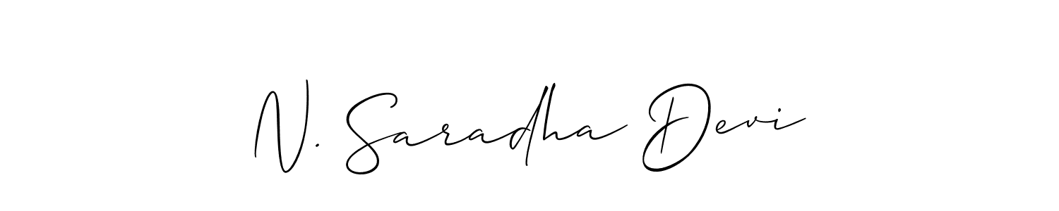 Check out images of Autograph of N. Saradha Devi name. Actor N. Saradha Devi Signature Style. Allison_Script is a professional sign style online. N. Saradha Devi signature style 2 images and pictures png