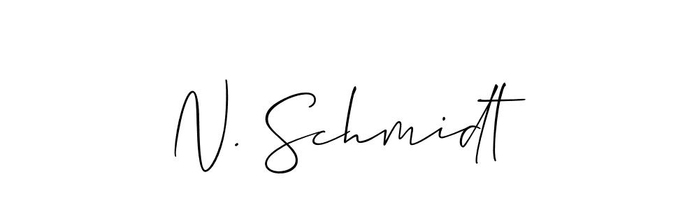 Allison_Script is a professional signature style that is perfect for those who want to add a touch of class to their signature. It is also a great choice for those who want to make their signature more unique. Get N. Schmidt name to fancy signature for free. N. Schmidt signature style 2 images and pictures png