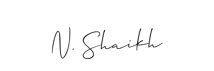 Make a short N. Shaikh signature style. Manage your documents anywhere anytime using Allison_Script. Create and add eSignatures, submit forms, share and send files easily. N. Shaikh signature style 2 images and pictures png