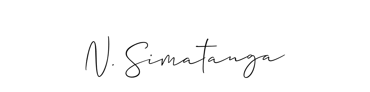 How to make N. Simatanga name signature. Use Allison_Script style for creating short signs online. This is the latest handwritten sign. N. Simatanga signature style 2 images and pictures png