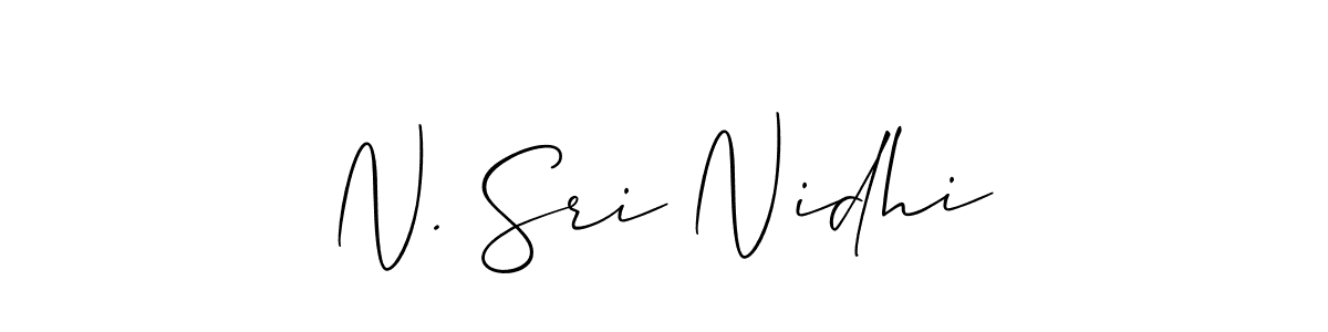 Similarly Allison_Script is the best handwritten signature design. Signature creator online .You can use it as an online autograph creator for name N. Sri Nidhi. N. Sri Nidhi signature style 2 images and pictures png