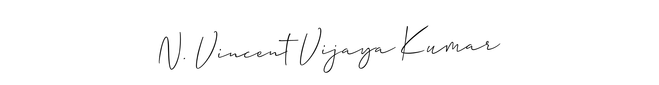Also You can easily find your signature by using the search form. We will create N. Vincent Vijaya Kumar name handwritten signature images for you free of cost using Allison_Script sign style. N. Vincent Vijaya Kumar signature style 2 images and pictures png