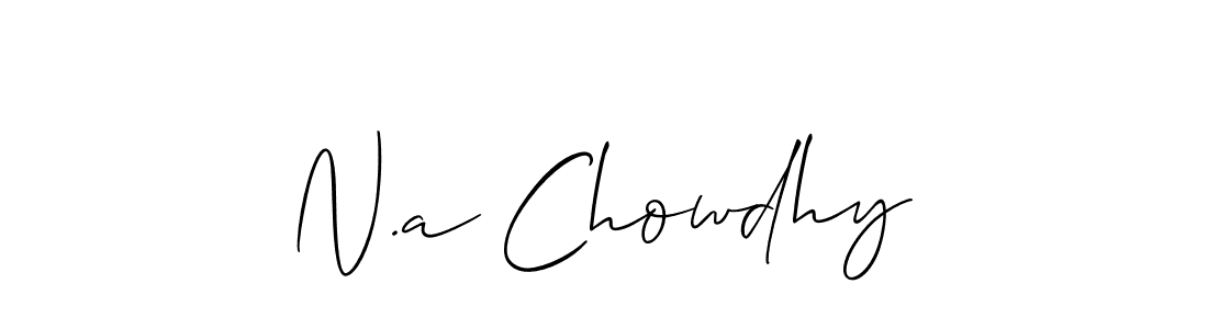 How to make N.a Chowdhy name signature. Use Allison_Script style for creating short signs online. This is the latest handwritten sign. N.a Chowdhy signature style 2 images and pictures png