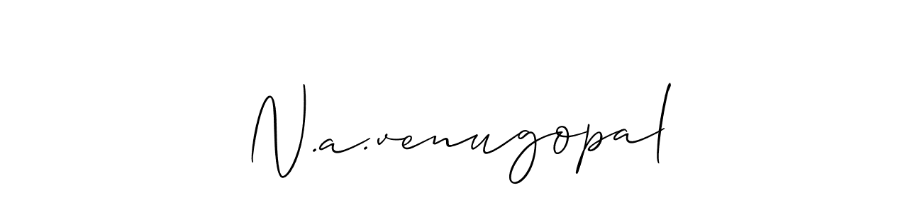 if you are searching for the best signature style for your name N.a.venugopal. so please give up your signature search. here we have designed multiple signature styles  using Allison_Script. N.a.venugopal signature style 2 images and pictures png