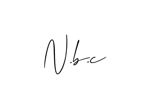 How to make N.b.c signature? Allison_Script is a professional autograph style. Create handwritten signature for N.b.c name. N.b.c signature style 2 images and pictures png