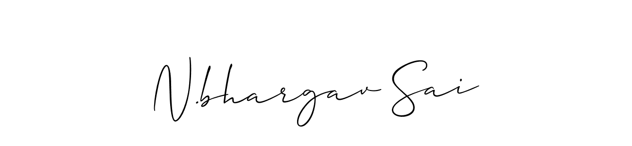 The best way (Allison_Script) to make a short signature is to pick only two or three words in your name. The name N.bhargav Sai include a total of six letters. For converting this name. N.bhargav Sai signature style 2 images and pictures png