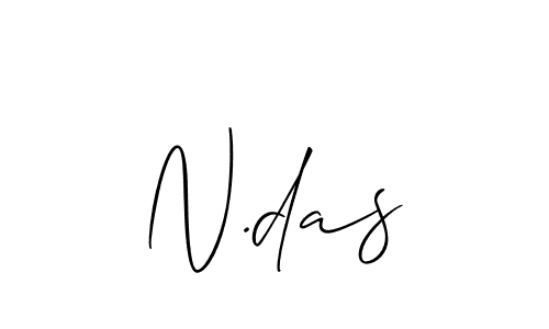The best way (Allison_Script) to make a short signature is to pick only two or three words in your name. The name N.das include a total of six letters. For converting this name. N.das signature style 2 images and pictures png
