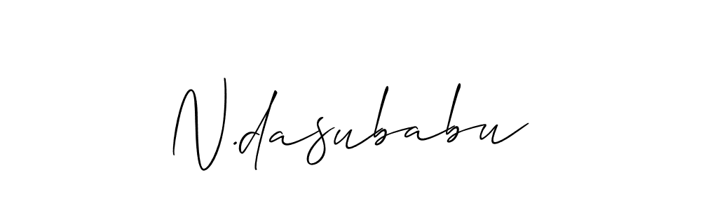 Use a signature maker to create a handwritten signature online. With this signature software, you can design (Allison_Script) your own signature for name N.dasubabu. N.dasubabu signature style 2 images and pictures png