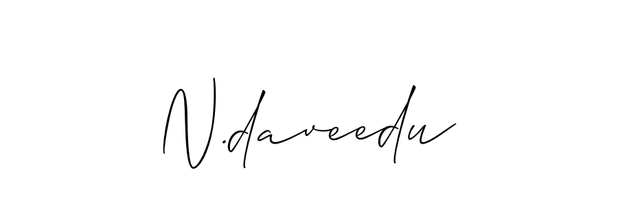 The best way (Allison_Script) to make a short signature is to pick only two or three words in your name. The name N.daveedu include a total of six letters. For converting this name. N.daveedu signature style 2 images and pictures png