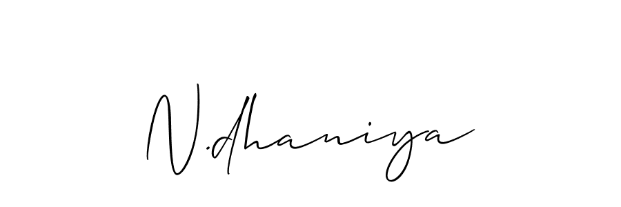 Similarly Allison_Script is the best handwritten signature design. Signature creator online .You can use it as an online autograph creator for name N.dhaniya. N.dhaniya signature style 2 images and pictures png
