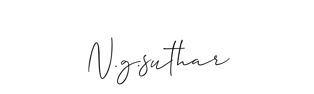Make a short N.g.suthar signature style. Manage your documents anywhere anytime using Allison_Script. Create and add eSignatures, submit forms, share and send files easily. N.g.suthar signature style 2 images and pictures png
