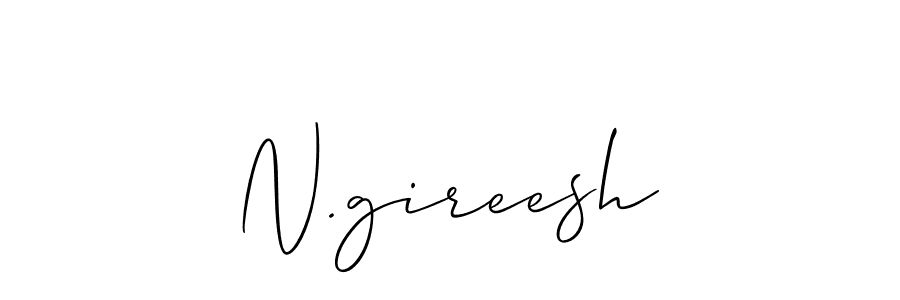 How to make N.gireesh name signature. Use Allison_Script style for creating short signs online. This is the latest handwritten sign. N.gireesh signature style 2 images and pictures png