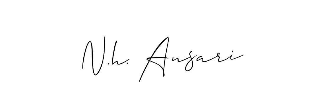 Allison_Script is a professional signature style that is perfect for those who want to add a touch of class to their signature. It is also a great choice for those who want to make their signature more unique. Get N.h. Ansari name to fancy signature for free. N.h. Ansari signature style 2 images and pictures png