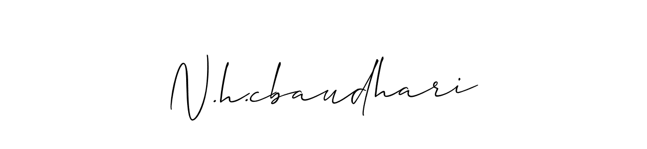 How to make N.h.cbaudhari name signature. Use Allison_Script style for creating short signs online. This is the latest handwritten sign. N.h.cbaudhari signature style 2 images and pictures png