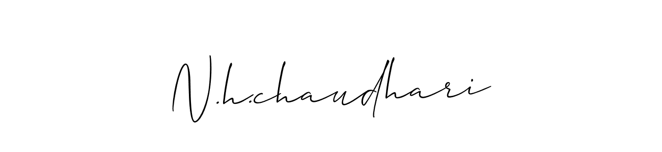 How to make N.h.chaudhari signature? Allison_Script is a professional autograph style. Create handwritten signature for N.h.chaudhari name. N.h.chaudhari signature style 2 images and pictures png