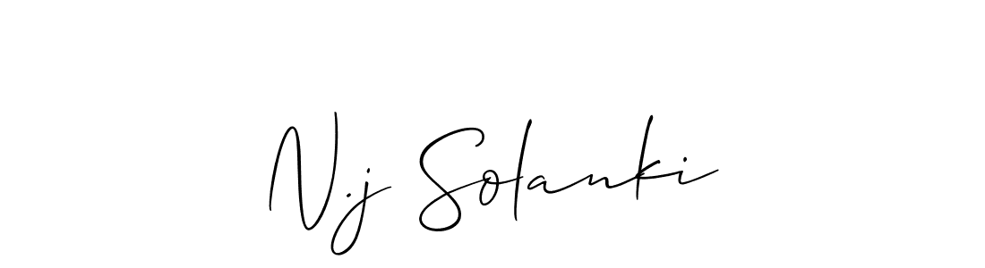 Make a beautiful signature design for name N.j Solanki. With this signature (Allison_Script) style, you can create a handwritten signature for free. N.j Solanki signature style 2 images and pictures png
