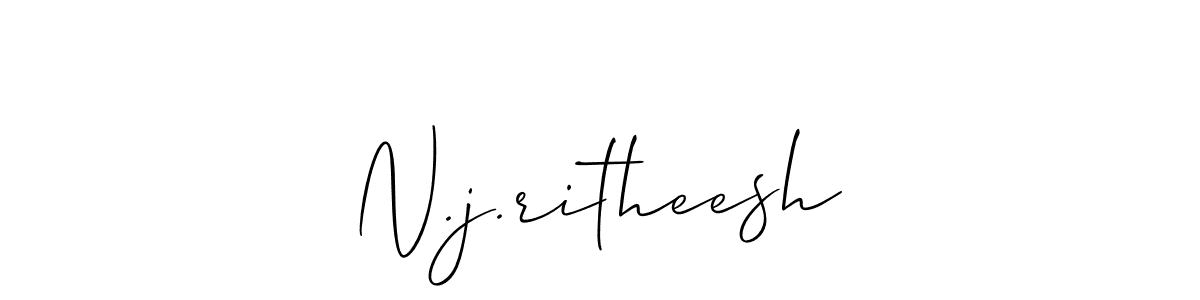 Make a beautiful signature design for name N.j.ritheesh. With this signature (Allison_Script) style, you can create a handwritten signature for free. N.j.ritheesh signature style 2 images and pictures png