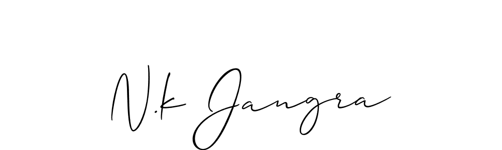 You should practise on your own different ways (Allison_Script) to write your name (N.k Jangra) in signature. don't let someone else do it for you. N.k Jangra signature style 2 images and pictures png