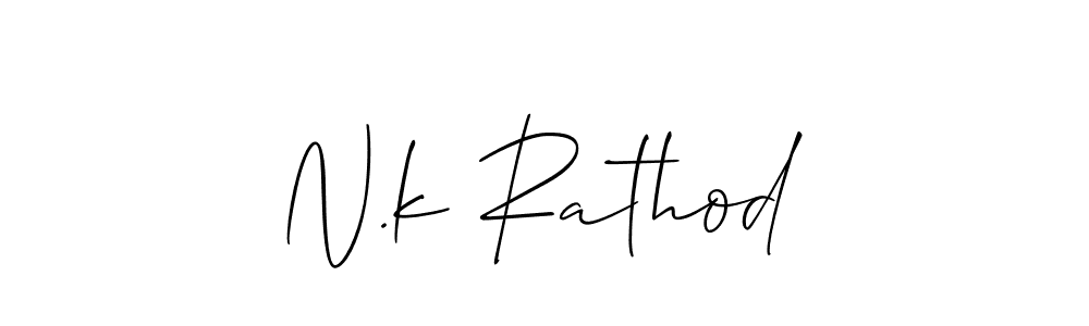 You should practise on your own different ways (Allison_Script) to write your name (N.k Rathod) in signature. don't let someone else do it for you. N.k Rathod signature style 2 images and pictures png