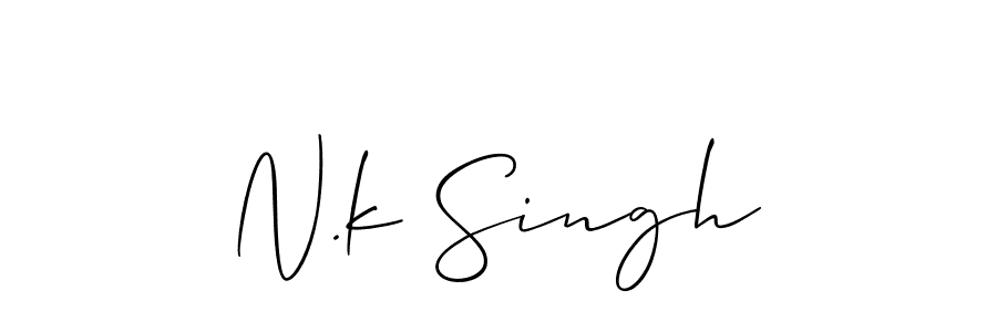 Also You can easily find your signature by using the search form. We will create N.k Singh name handwritten signature images for you free of cost using Allison_Script sign style. N.k Singh signature style 2 images and pictures png