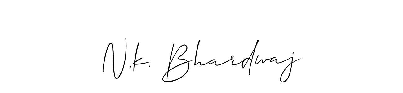 N.k. Bhardwaj stylish signature style. Best Handwritten Sign (Allison_Script) for my name. Handwritten Signature Collection Ideas for my name N.k. Bhardwaj. N.k. Bhardwaj signature style 2 images and pictures png