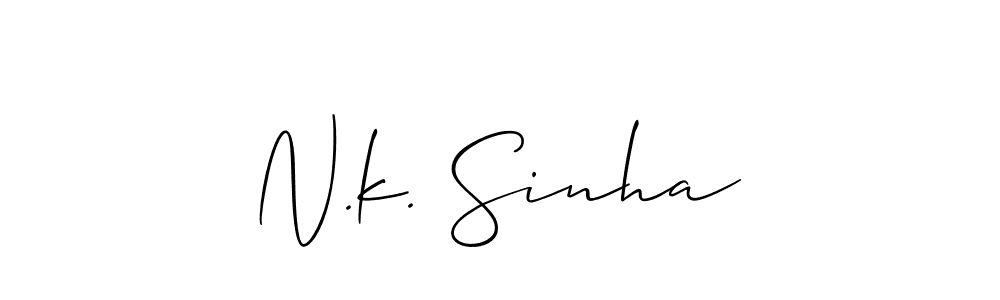 You should practise on your own different ways (Allison_Script) to write your name (N.k. Sinha) in signature. don't let someone else do it for you. N.k. Sinha signature style 2 images and pictures png