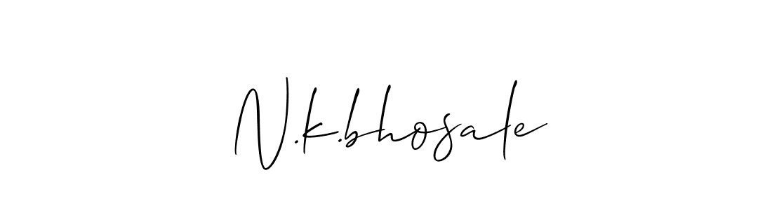The best way (Allison_Script) to make a short signature is to pick only two or three words in your name. The name N.k.bhosale include a total of six letters. For converting this name. N.k.bhosale signature style 2 images and pictures png
