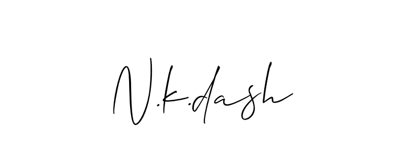 Also You can easily find your signature by using the search form. We will create N.k.dash name handwritten signature images for you free of cost using Allison_Script sign style. N.k.dash signature style 2 images and pictures png