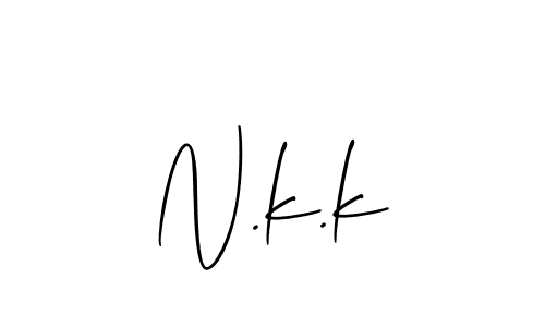 How to Draw N.k.k signature style? Allison_Script is a latest design signature styles for name N.k.k. N.k.k signature style 2 images and pictures png