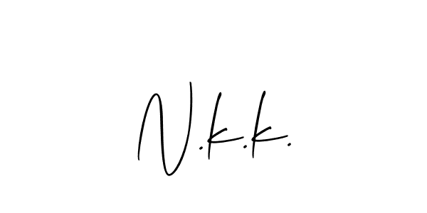 Create a beautiful signature design for name N.k.k.. With this signature (Allison_Script) fonts, you can make a handwritten signature for free. N.k.k. signature style 2 images and pictures png