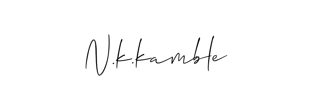 Also You can easily find your signature by using the search form. We will create N.k.kamble name handwritten signature images for you free of cost using Allison_Script sign style. N.k.kamble signature style 2 images and pictures png