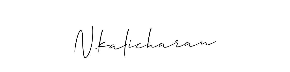 Make a beautiful signature design for name N.kalicharan. With this signature (Allison_Script) style, you can create a handwritten signature for free. N.kalicharan signature style 2 images and pictures png