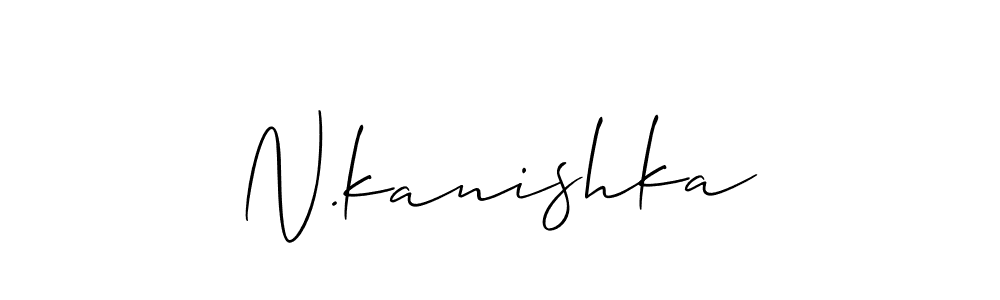 Make a short N.kanishka signature style. Manage your documents anywhere anytime using Allison_Script. Create and add eSignatures, submit forms, share and send files easily. N.kanishka signature style 2 images and pictures png