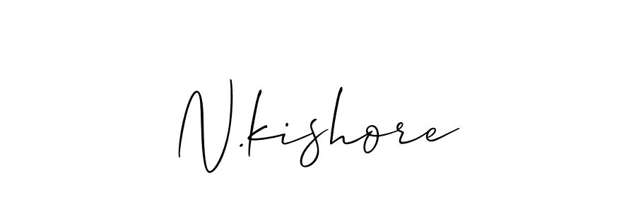 Make a beautiful signature design for name N.kishore. With this signature (Allison_Script) style, you can create a handwritten signature for free. N.kishore signature style 2 images and pictures png