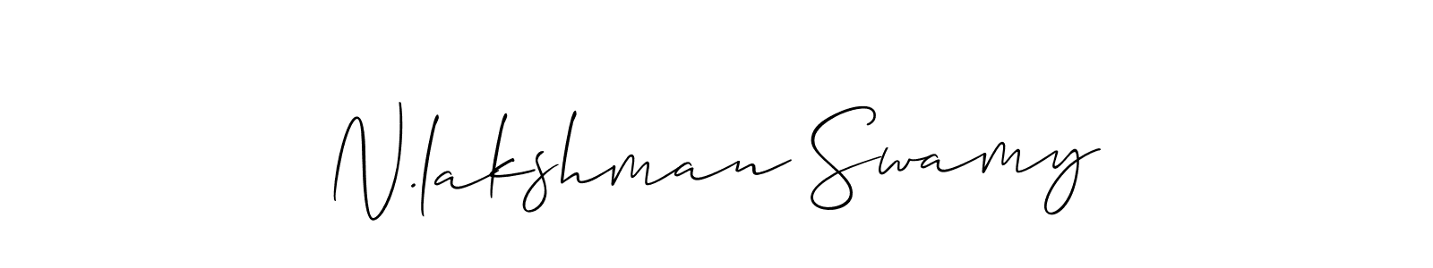 The best way (Allison_Script) to make a short signature is to pick only two or three words in your name. The name N.lakshman Swamy include a total of six letters. For converting this name. N.lakshman Swamy signature style 2 images and pictures png