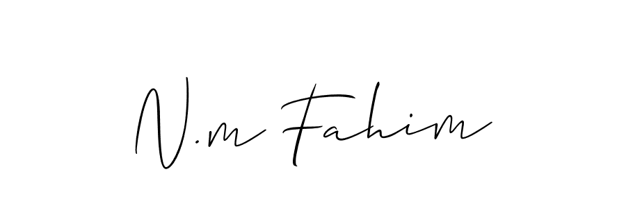 How to make N.m Fahim signature? Allison_Script is a professional autograph style. Create handwritten signature for N.m Fahim name. N.m Fahim signature style 2 images and pictures png