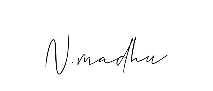 You should practise on your own different ways (Allison_Script) to write your name (N.madhu) in signature. don't let someone else do it for you. N.madhu signature style 2 images and pictures png