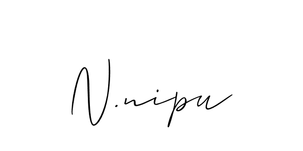 Allison_Script is a professional signature style that is perfect for those who want to add a touch of class to their signature. It is also a great choice for those who want to make their signature more unique. Get N.nipu name to fancy signature for free. N.nipu signature style 2 images and pictures png
