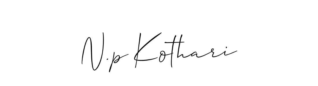 Make a beautiful signature design for name N.p Kothari. Use this online signature maker to create a handwritten signature for free. N.p Kothari signature style 2 images and pictures png