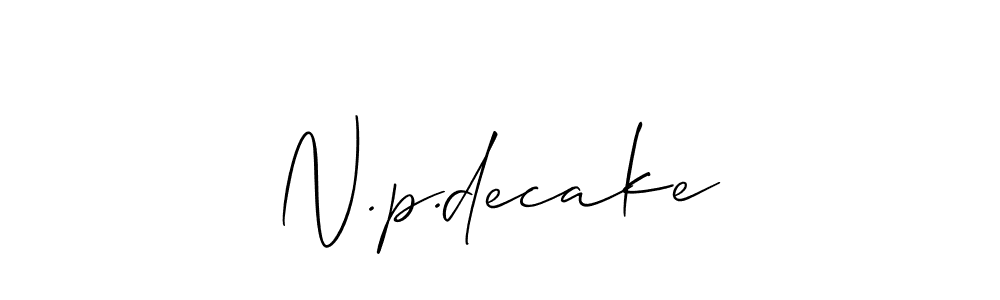 Best and Professional Signature Style for N.p.decake. Allison_Script Best Signature Style Collection. N.p.decake signature style 2 images and pictures png