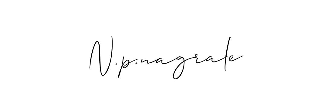 Also we have N.p.nagrale name is the best signature style. Create professional handwritten signature collection using Allison_Script autograph style. N.p.nagrale signature style 2 images and pictures png