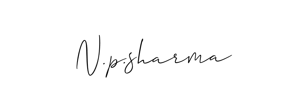 Design your own signature with our free online signature maker. With this signature software, you can create a handwritten (Allison_Script) signature for name N.p.sharma. N.p.sharma signature style 2 images and pictures png