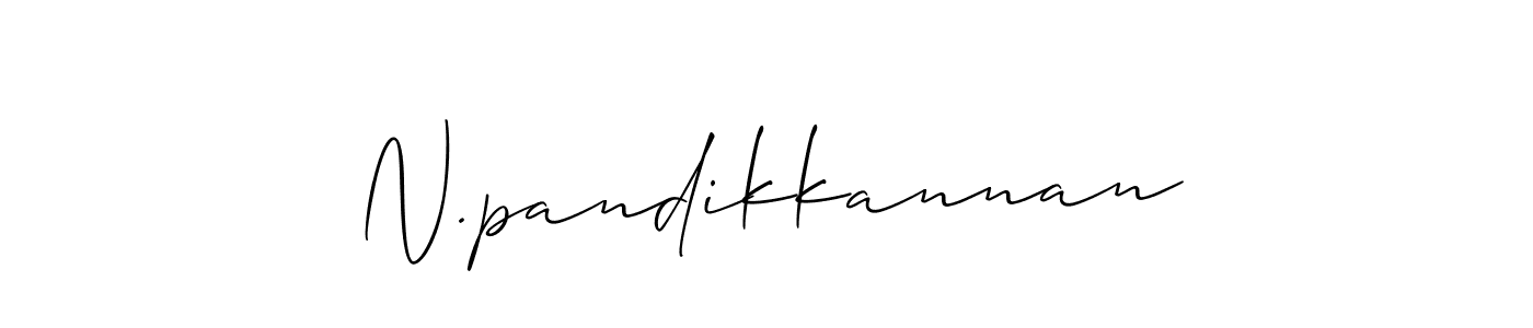 The best way (Allison_Script) to make a short signature is to pick only two or three words in your name. The name N.pandikkannan include a total of six letters. For converting this name. N.pandikkannan signature style 2 images and pictures png