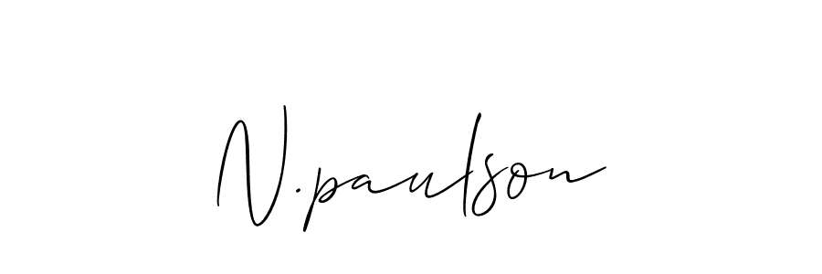 Make a beautiful signature design for name N.paulson. With this signature (Allison_Script) style, you can create a handwritten signature for free. N.paulson signature style 2 images and pictures png