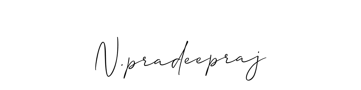 Make a beautiful signature design for name N.pradeepraj. With this signature (Allison_Script) style, you can create a handwritten signature for free. N.pradeepraj signature style 2 images and pictures png