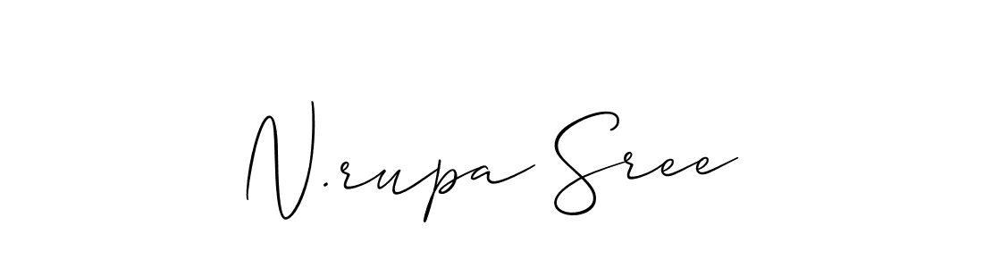 The best way (Allison_Script) to make a short signature is to pick only two or three words in your name. The name N.rupa Sree include a total of six letters. For converting this name. N.rupa Sree signature style 2 images and pictures png