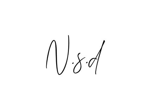 Also we have N.s.d name is the best signature style. Create professional handwritten signature collection using Allison_Script autograph style. N.s.d signature style 2 images and pictures png