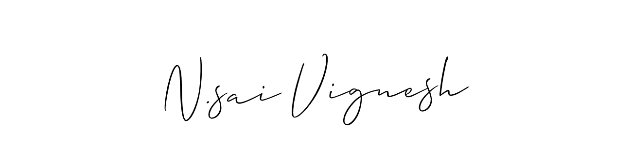 Also You can easily find your signature by using the search form. We will create N.sai Vignesh name handwritten signature images for you free of cost using Allison_Script sign style. N.sai Vignesh signature style 2 images and pictures png